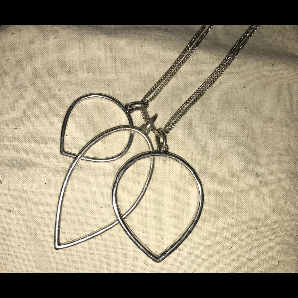 Lucky Brand Silver layered petals pendant necklace